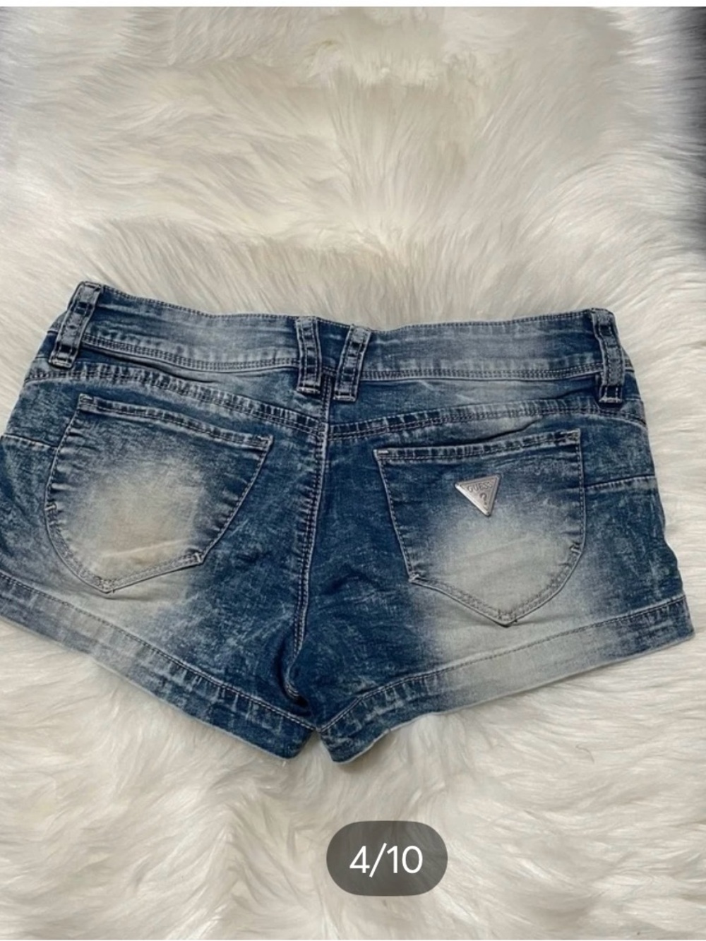 Guess Light Wash Distressed Denim Women's Shorts - Picture 3 of 9